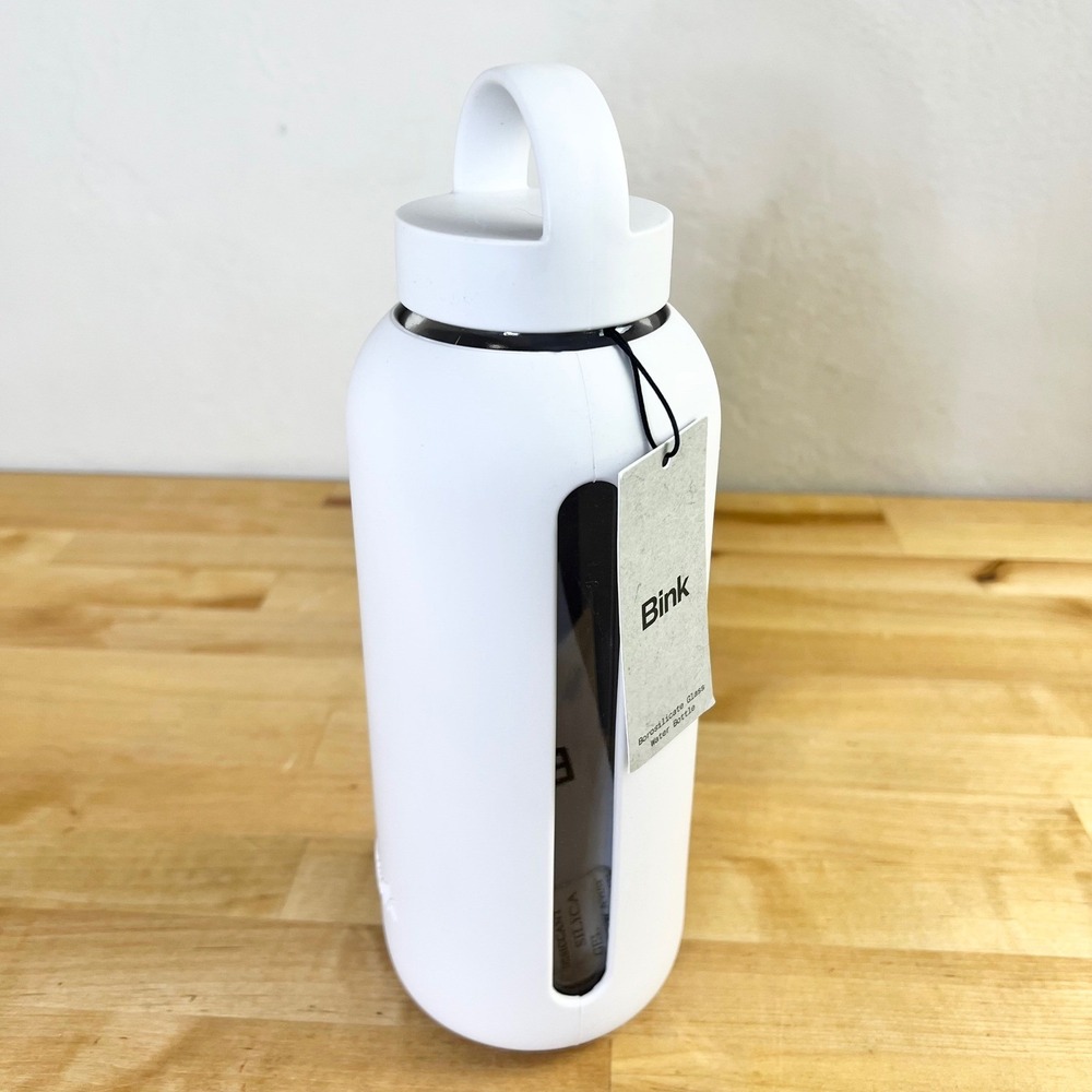 Bink Water Bottle Big Bottle 36oz Bone Gray Borosilicate Glass Twist Top New